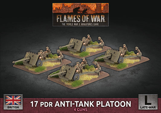 Flames of War: British: 17 pdr Anti-Tank Platoon (x4 Plastic)