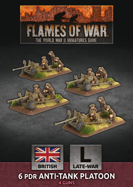 Flames of War: British: 6 pdr Anti-Tank Platoon (x4 Plastic)