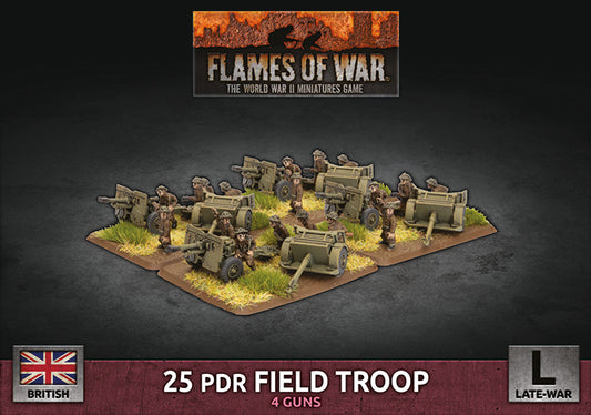 Flames of War: British: 25 pdr Field Troop (x4 Plastic)