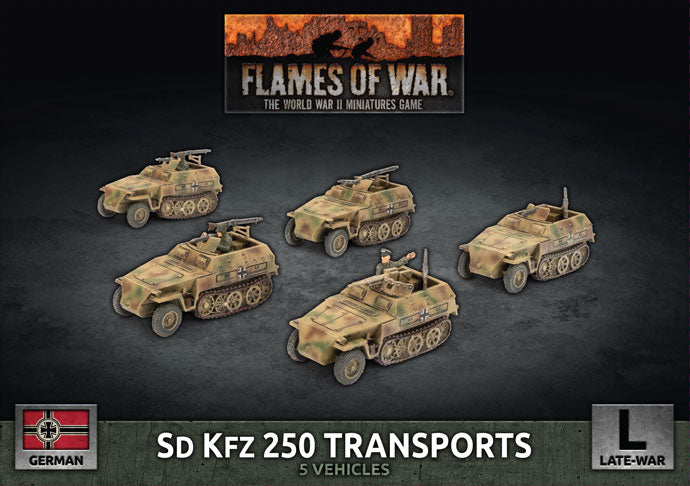 Flames of War: Germans: Sd Kfz 250 Reconnaissance (MG and 3.7cm) Platoon (x7 Plastic)