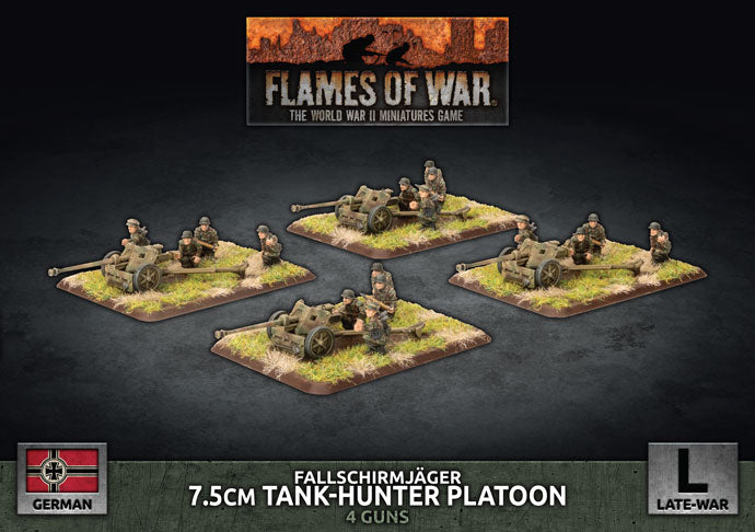 Flames of War: Germans: Fallschirmjager 7.5cm Tank Hunter Platoon (x4 Plastic)
