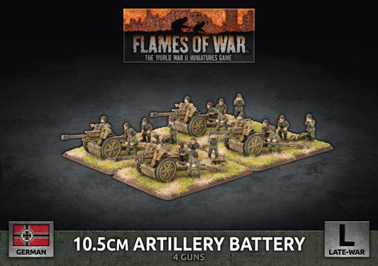 Flames of War: Germans: 10.5cm Artillery Battery (x4 Plastic)