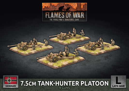 Flames of War: Germans: 7.5cm Tank Hunter Platoon (x4 Plastic)