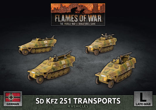 Flames of War: German: Sd Kfz 251 Transports (x4)(Plastic)