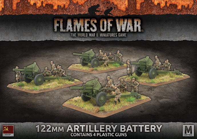 Flames of War: Soviets: 122mm Artillery Battery (x4 Plastic)