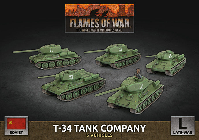 Flames of War: Soviet: T-34 Tank Company (x5 Plastic)