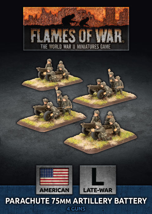 Flames of War: Americans: Parachute 75mm Artillery Battery (x4 Plastic)