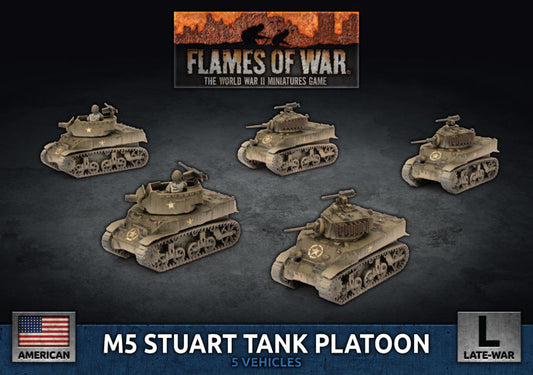 Flames of War: Americans: M5 Stuart Light Tank Platoon (x5 Plastic)