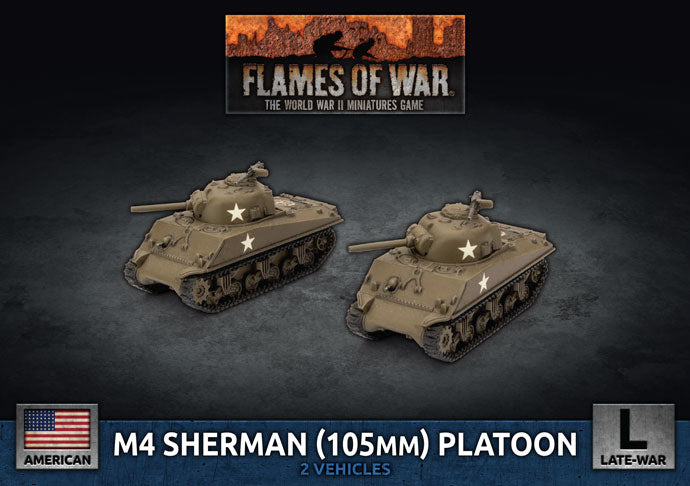 Flames of War: Americans: M4 Sherman (105mm) Assault Gun Platoon (x2 Plastic)