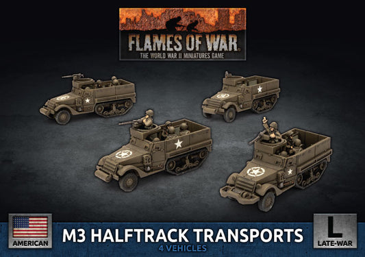 Flames of War: Americans: M3 Halftrack Transport Platoon (x4 Plastic)