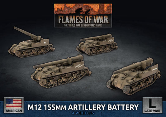 Flames of War: American: M12 155mm Artillery Battery (x4)