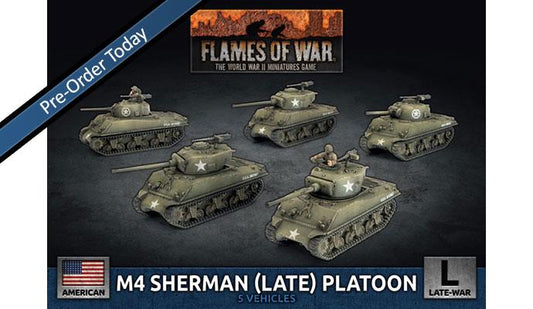Flames of War: American: M4 Sherman (Late) Platoon (x5 Plastic)