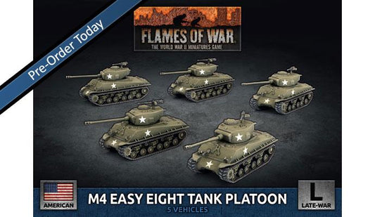 Flames of War: American: M4 Easy Eight (76mm) Platoon (x5 Plastic)