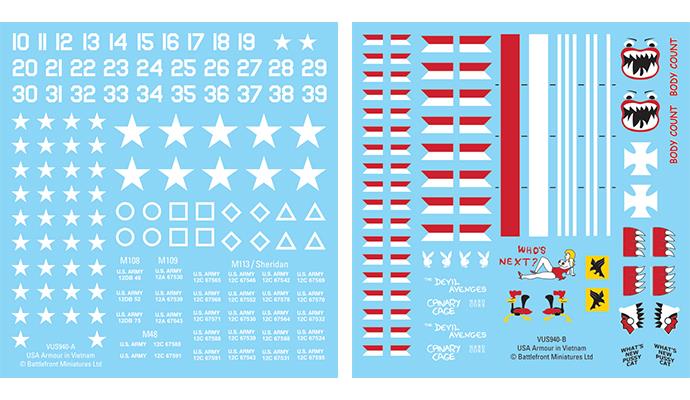 Flames of War: Vietnam: US Armour in Vietnam Decals (x4)