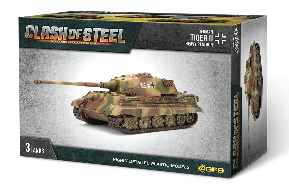 PRE-ORDER: Clash of Steel: Tiger II Heavy Tank Platoon (x3 Plastic)