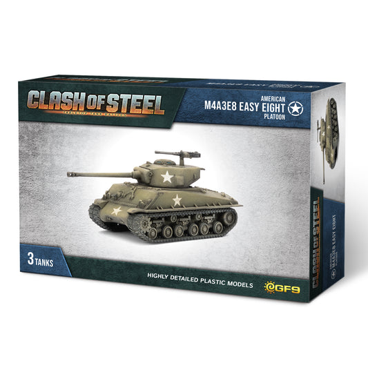 PRE-ORDER: Clash of Steel: M4A3E8 Easy Eight Tank Platoon (x3 Plastic)