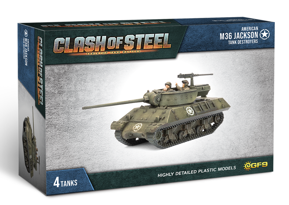 PRE-ORDER: Clash of Steel: M36 Jackson Tank Destroyers (x4 Plastic)