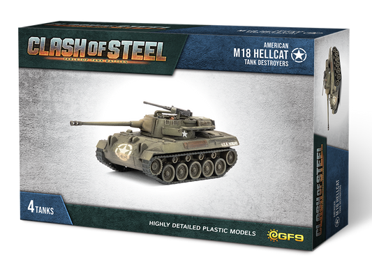 PRE-ORDER: Clash of Steel: M18 Hellcat Tank Destroyers (x4 Plastic)