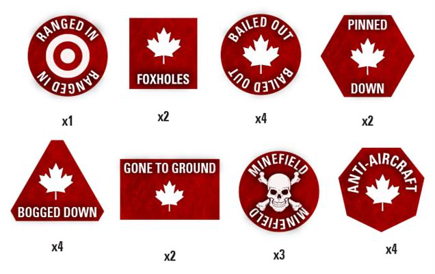 WWIII: NATO: Team Yankee Canadian Token Set