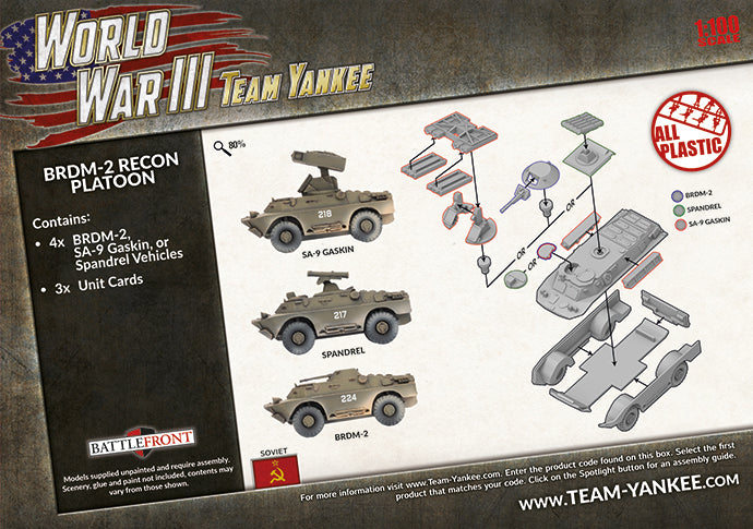 WWIII: Soviet: BRDM-2 Recon Platoon (x4 Plastic)