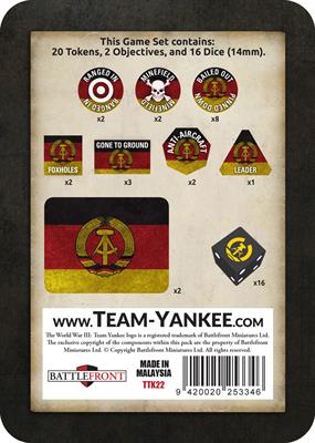WWIII: East German Gaming Set (x20 Tokens, x2 Objectives, x16 Dice)