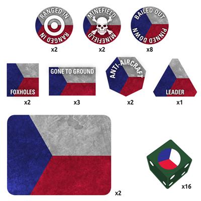 WWIII: Czechoslovak Gaming Set (x20 Tokens, x2 Objectives, x16 Dice)