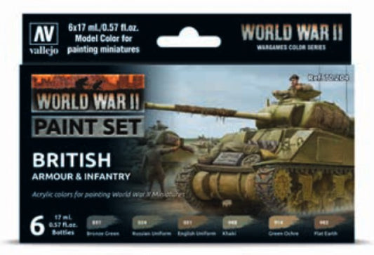 Vallejo World War II British Armour & Infantry Paint Set