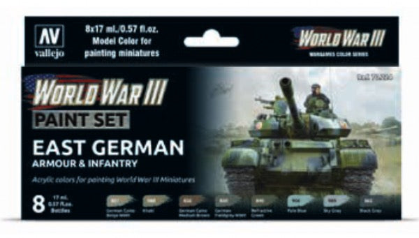 Vallejo World War III Team Yankee East German Armour & Infantry Paint Set