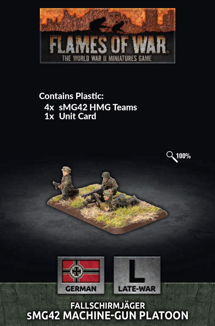 Flames of War: Germans: Fallschirmjager HMG Platoon (x4 Plastic)