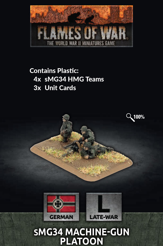 Flames of War: Germans: MG34 Machine-gun Platoon (x4 Plastic)