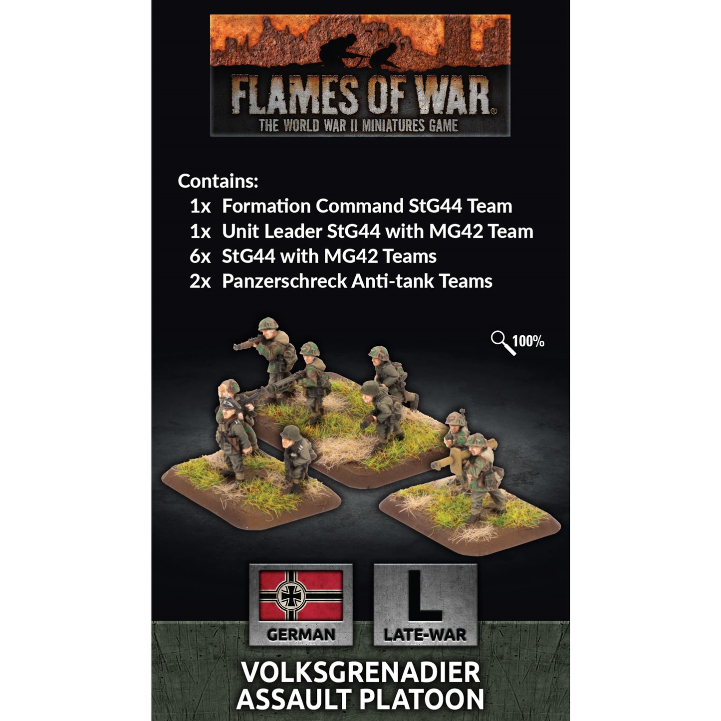 Flames of War: German: Volksgrenadier Assualt Platoon (34x Figs)