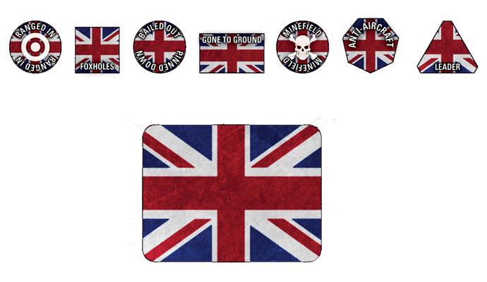 WWIII British Token Set (x20 Tokens, x2 Objectives)