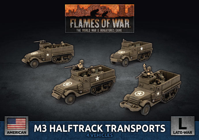Flames of War: Americans: M3 Halftrack Transport Platoon (x4 Plastic)